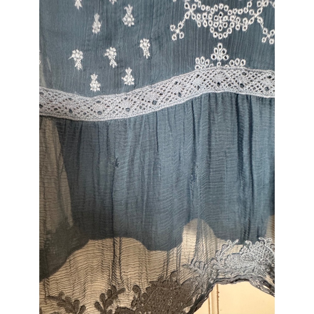 Sundance blue lace‎ embroidered long sleeve dress size medium - Picture 5 of 9
